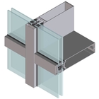Двойник профилей системы фасада большой алюминиевый застеклил стеклянную ненесущую стену 3mm