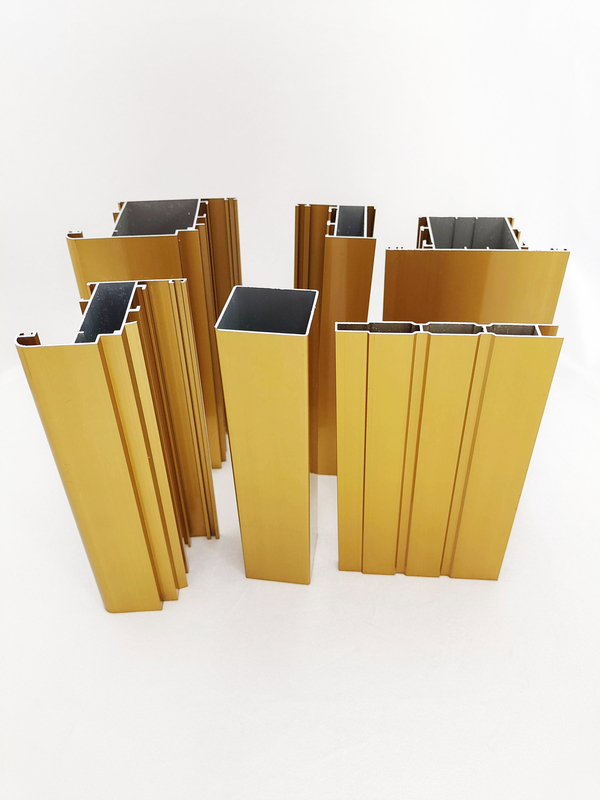 Штранг-прессование двери Windows золота анодируя алюминиевое профилирует толщину 1.3mm
